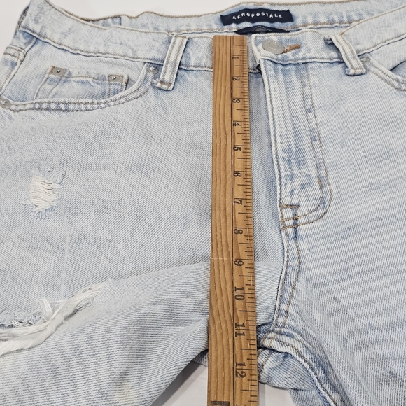 Aeropostale Light Blue High Rise Ripped Jeans - Picture 4 of 10